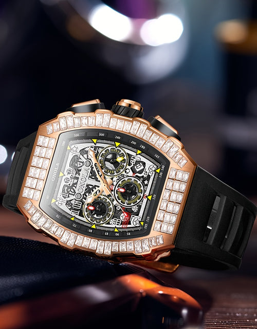 Load image into Gallery viewer, Men Automatic Mechanical Watch, Barrel Shape Hollow Tourbillon, Date Display, High-quality 3ATM Waterproof, Suitable For Casual And Formal Occasions, Daily Wear, Luxurious Sports Watch
