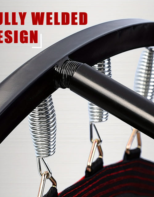 Load image into Gallery viewer, Mini Trampoline 450/550 LBS Foldable with Bungees - 40&quot; U-Shaped Adjustable Foam Handle - Stable &amp; Quiet Exercise Rebounder for Adults - Indoor/Outdoor Workout - Black - Trampoline for Exercise
