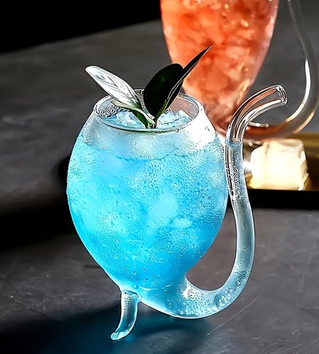 1 Wine Glass, Creative Glass, Wine Decanter Glass with Built-In Straw, Drinkware for Juice, Ice Cream, Champagne, Party Supplies, Restaurant, Cafe, Bar