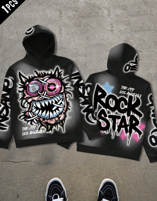 Load image into Gallery viewer, Men&#39;s Graffiti Hoodie - Stretchy Fabric, Comfortable Fit, Unisex Apparel, All-Season Pullover Sweatshirt with Hood
