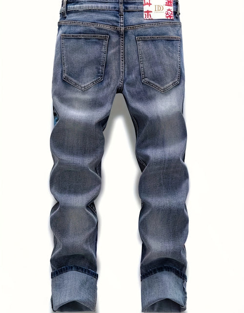 Load image into Gallery viewer, Graffiti Distressed Washed And Distressed Jeans Men Jeans Para Hombre, Designer Jeans for Men, Straight-Leg Wide-Leg Stretch All-Season Streetwear Y2K Vintage Wash Fashion
