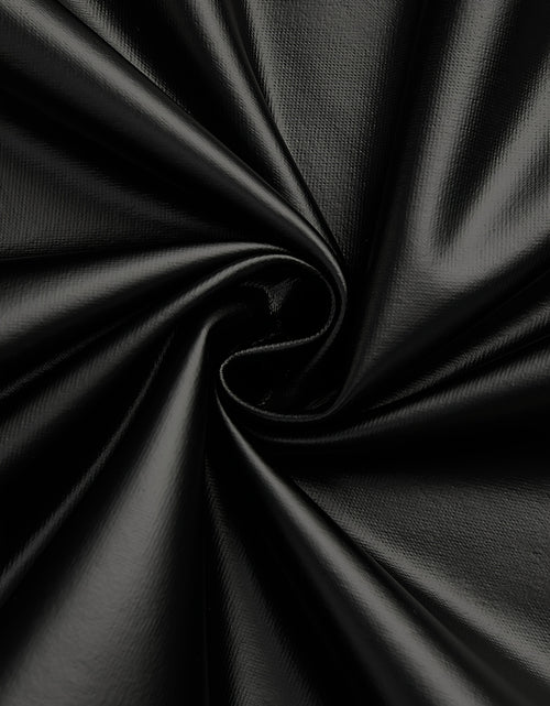 Load image into Gallery viewer, Women&#39;s Shiny Leather-Like Jumpsuit - Black Long Sleeve with Scrunched Pants &amp; Drawstring Waist | Edgy Bodycon Style for Night Clubs, Fashion Events &amp; Streetwear (Stretchy Fabric Slim-Fitting) for Fall &amp; Winter
