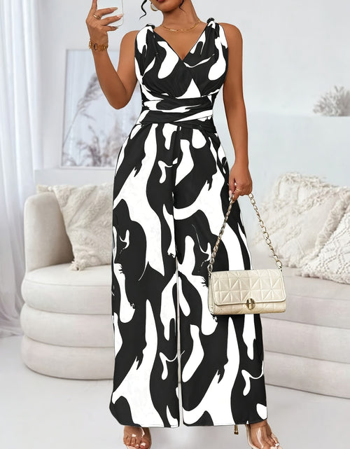 Load image into Gallery viewer, [Color Block] Women&#39;s Jumpsuit | Sleeveless | V-neck | Color Block Patchwork Print | Women&#39;s Wear
