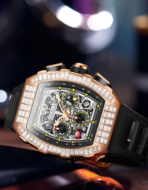 Load image into Gallery viewer, Men Automatic Mechanical Watch, Barrel Shape Hollow Tourbillon, Date Display, High-quality 3ATM Waterproof, Suitable For Casual And Formal Occasions, Daily Wear, Luxurious Sports Watch
