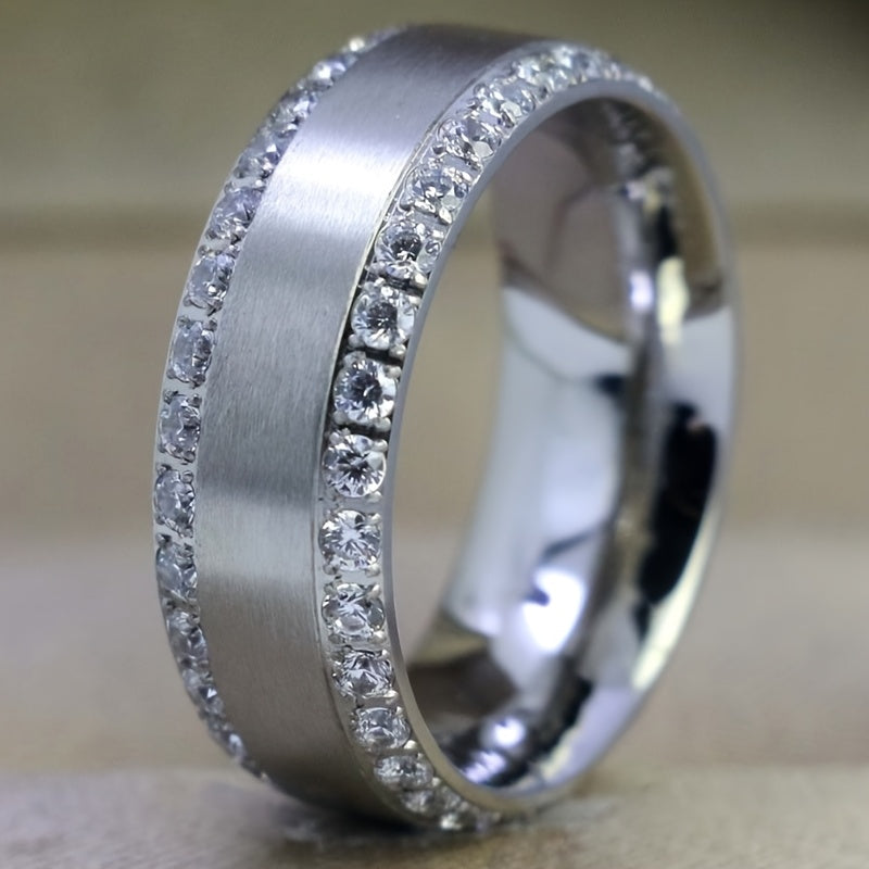 Elegant Zinc Alloy Ring for Men 925 Silver Plated Wedding & Engagement Ring Daily Wear Fashion Jewelry, Great Price