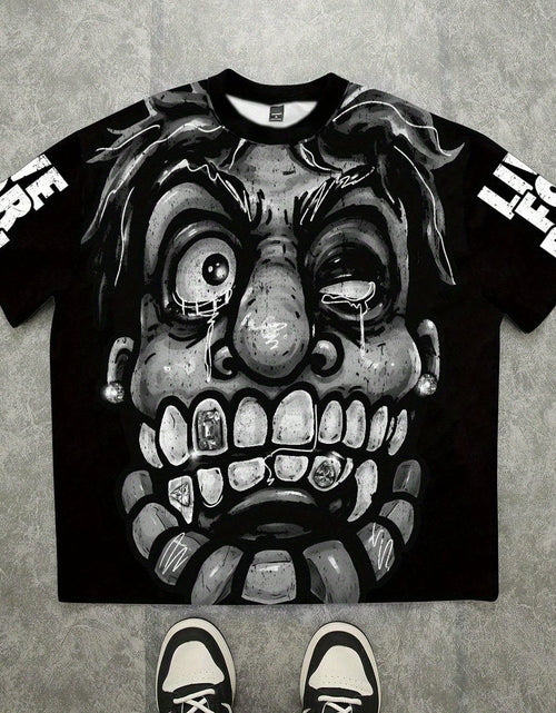 Load image into Gallery viewer, [Funny Face Graphic Tee] Funny Face Print Graphic T-Shirt | Men's Loose Streetwear Tee Shirts
