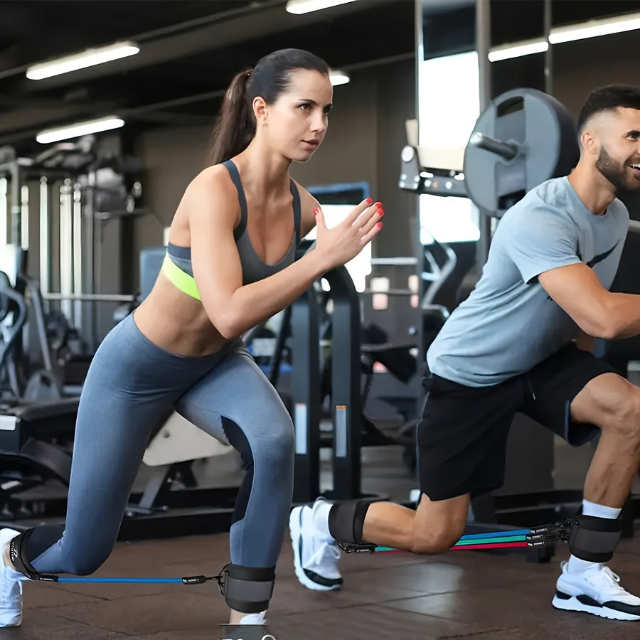 5pcs Ankle Resistance Bands, Ankle Bands For Working Out With Cuffs, Resistance Bands For Leg & Butt Training, Ankle Straps With Exercise Bands