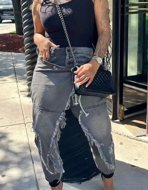 Load image into Gallery viewer, Women&#39;s Jeans - High-Waisted Stretch Leg Pants Very Unique Design with Lace-Up Closure, - Fall 2025 Streetwear Fashion
