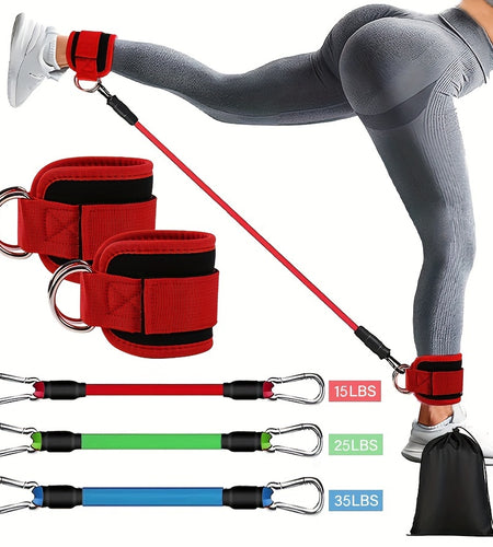 5pcs Ankle Resistance Bands, Ankle Bands For Working Out With Cuffs, Resistance Bands For Leg & Butt Training, Ankle Straps With Exercise Bands