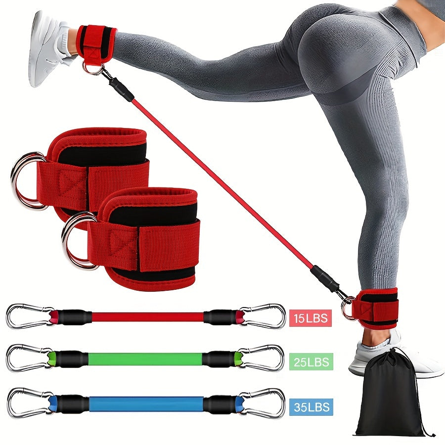 5pcs Ankle Resistance Bands, Ankle Bands For Working Out With Cuffs, Resistance Bands For Leg & Butt Training, Ankle Straps With Exercise Bands