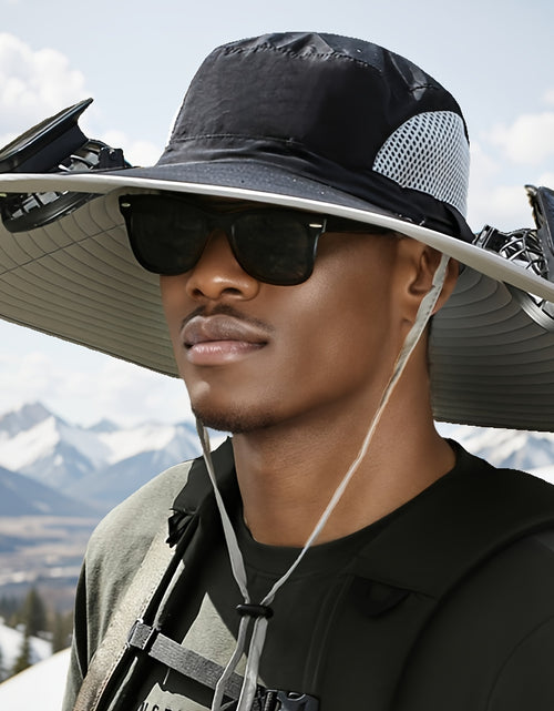 Load image into Gallery viewer, Solar Hat 2 Fans  | New Sun Protection USB Charging Sun Hat with Dual Power Outdoor Hat
