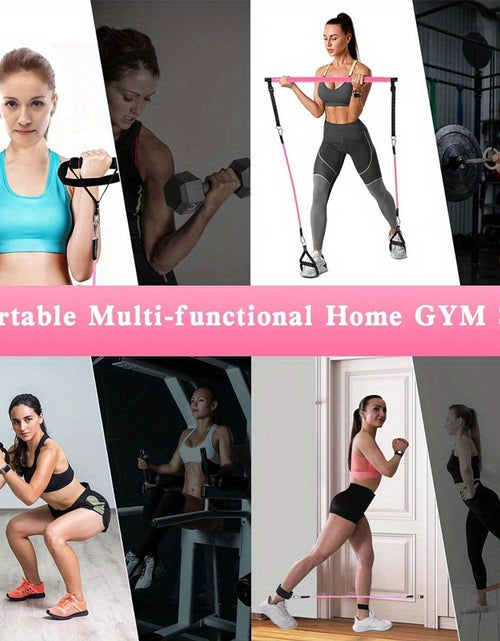 Load image into Gallery viewer, Pilates Bar Set, Multi-Functional Fitness Stepper and Stretching Trainer, Yoga and Home Workout Equipment, 14 pcs with 6 Resistance Bands (180 lbs)
