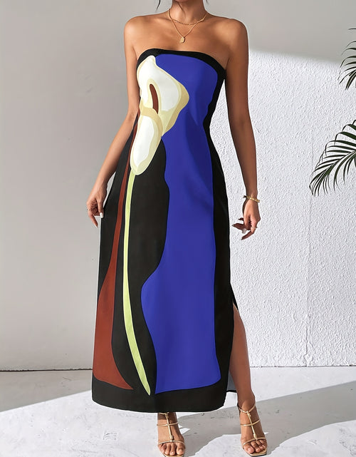 Load image into Gallery viewer, Women&#39;S Spring And Summer Casual Elegant Women&#39;S Avocado Print Strapless Midi Dress
