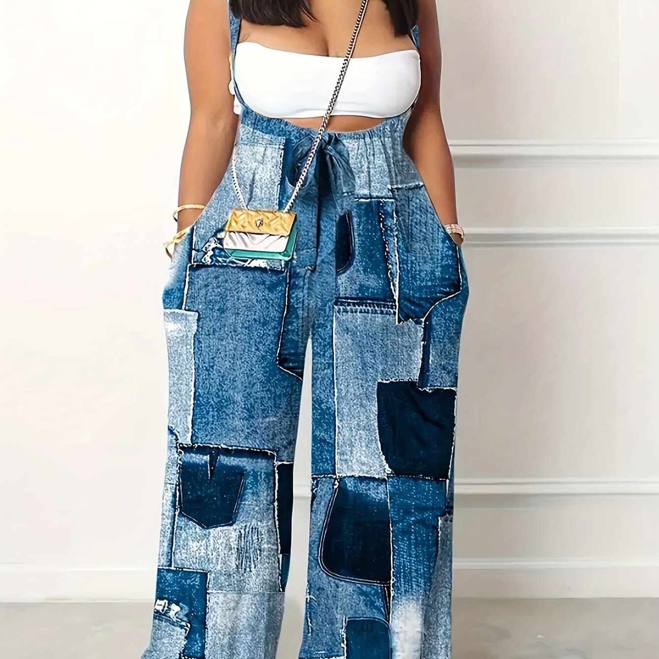 Women's Backless Gradient Wide Leg Jumpsuit