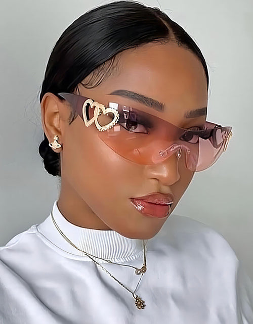 Load image into Gallery viewer, Fashion Glasses Heart Border Decorative Glasses, Gradient Lens, Anti-reflective
