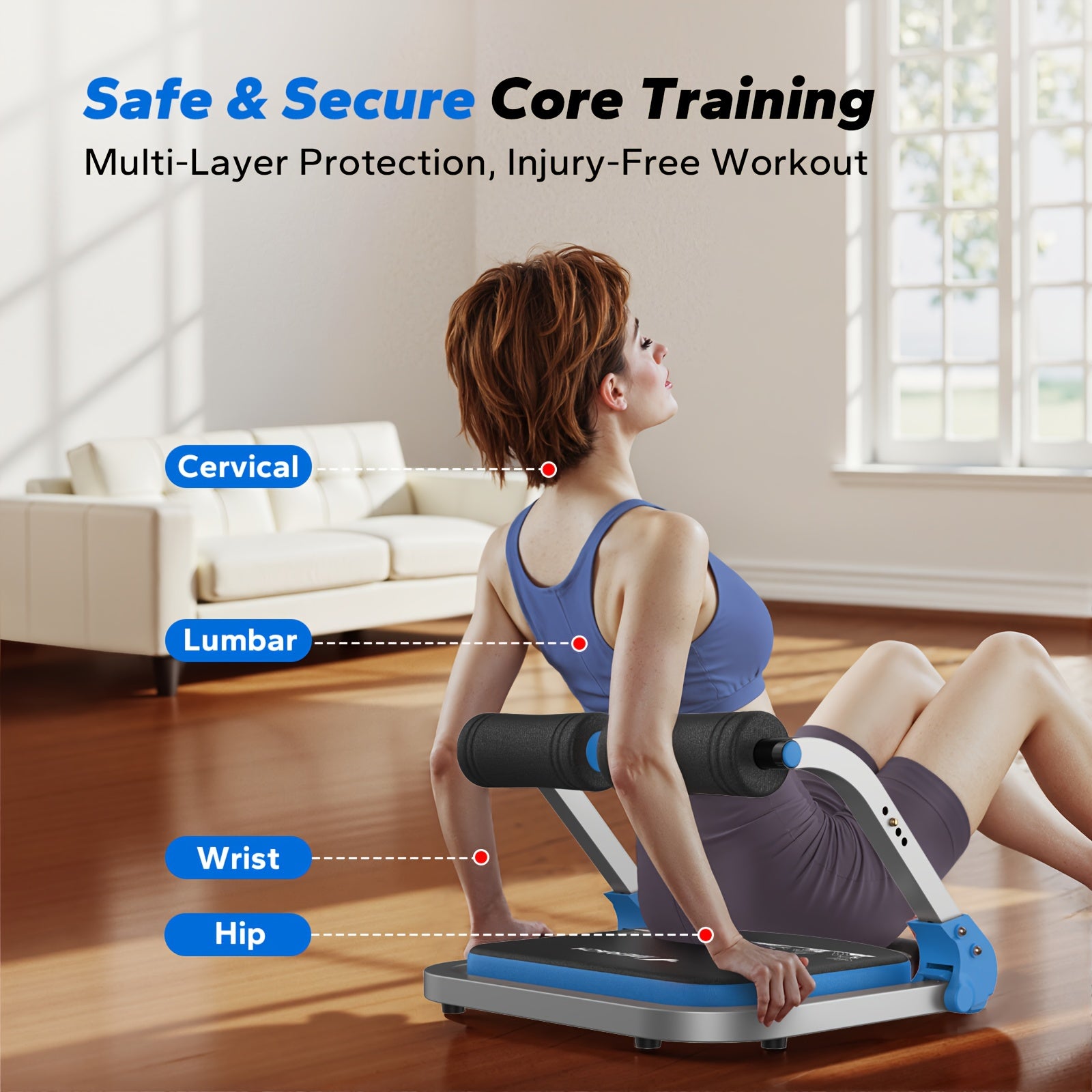 Multifunctional abdominal trainer, core strength, waist slimming, abdominal fitness home exercise equipment, home abdominal muscle training and abdominal loss fitness equipment