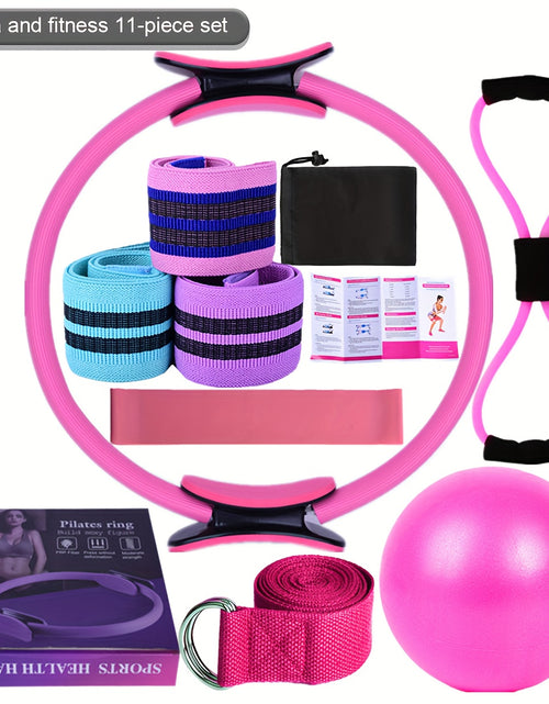 Load image into Gallery viewer, 11pcs Yoga Fitness Set, Elastic Band, Latex Hip Band, Latex Resistance Band, Yoga Ball, Stretching Band, for Pilates, Abdominal Band for Hip Exercise, Yoga Ball for Stretching
