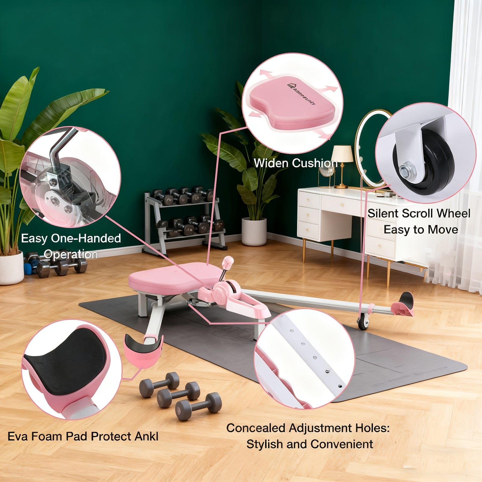 Leg Split Machine, Heavy-Duty 440LBS Capacity Adjustable Home Gym Equipment, Sturdy Construction Non-Slip Base Plate, for Women's Yoga Dance Ballet Martial Arts Squats Core Workouts, Full-Body & Leg Strength Training