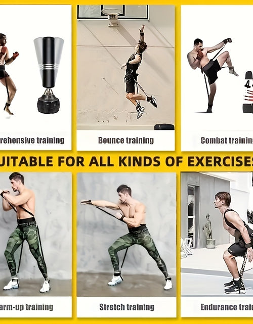 Load image into Gallery viewer, [150 Lb Resistance Belt Kit] 150 Lb Heavy Punch Resistance Belt Kit | 12pcs Resistance Ring, Full Body Workout, Improve Power/Speed/Agility | Boxing, Taekwondo, Indoor Fitness, Leg Training Equipment
