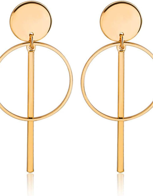 Load image into Gallery viewer, Geometric Double Circle Hoop Dangle Earrings Simple 8 Infinity Knot Bar Tassel Drop Earrings for Women Jewelry
