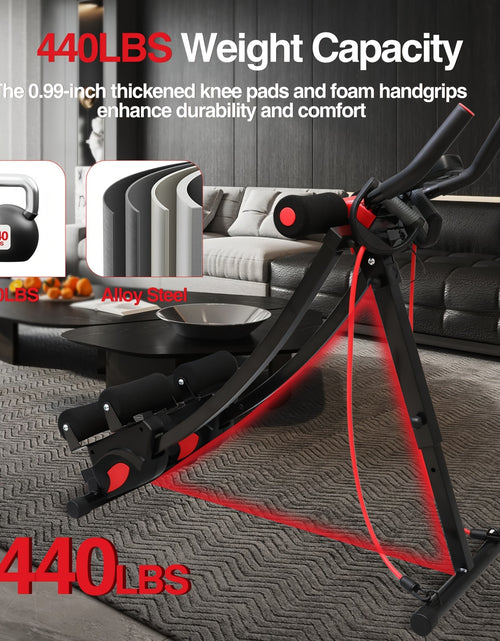 Load image into Gallery viewer, 440 Lbs Ab Workout Weight Capacity Equipment, Ab Machine For Home Gym, Foldable Core &amp; Abdominal Exercise Machine, Adjustable Ab Machine Full Body Workout Exercise Fitness Equipment Adjustable Height With Resistance Bands, Du
