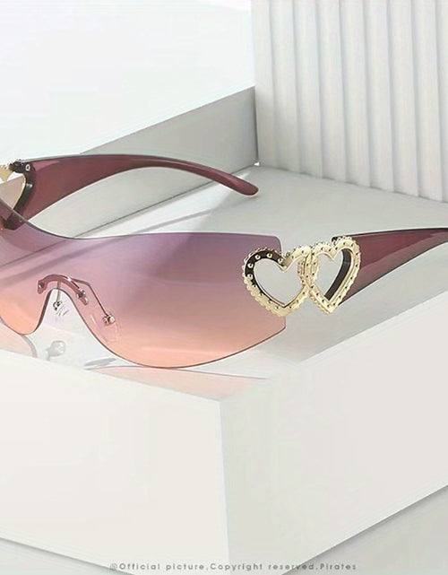 Load image into Gallery viewer, Fashion Glasses Heart Border Decorative Glasses, Gradient Lens, Anti-reflective
