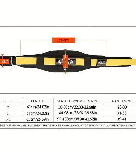 [Heavy Duty Weightlifting Belt]  Adjustable Weightlifting Belt for Men & Women - Pull-On Closure, Breathable Mesh, Ergonomic Design for Squats, Deadlifts, Gym Training - Black/Red/Yellow, Core Support, Sleek Sporty Look