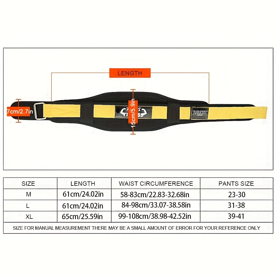 [Heavy Duty Weightlifting Belt]  Adjustable Weightlifting Belt for Men & Women - Pull-On Closure, Breathable Mesh, Ergonomic Design for Squats, Deadlifts, Gym Training - Black/Red/Yellow, Core Support, Sleek Sporty Look