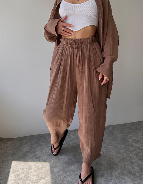 Load image into Gallery viewer, Two-piece Women&#39;s Simple Niche Lapel Long-sleeved Shirt High-Waisted Pants Fashion Suit
