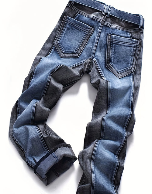 Load image into Gallery viewer, Men Two Toned Mid-rise Fashion Splice Stretchy Skinny Jeans
