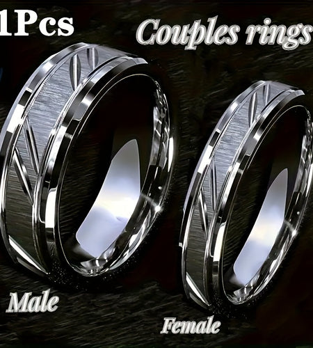 Durable Brushed Titanium Steel 1 6/8MM Couple Ring - Scratch Resistant, Fashionable - Perfect For Proposal, Engagement, Wedding, Anniversary Gift