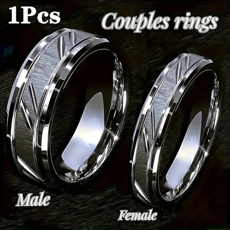 Durable Brushed Titanium Steel 1 6/8MM Couple Ring - Scratch Resistant, Fashionable - Perfect For Proposal, Engagement, Wedding, Anniversary Gift