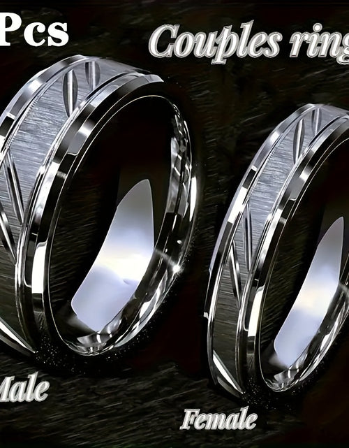 Load image into Gallery viewer, Durable Brushed Titanium Steel 1 6/8MM Couple Ring - Scratch Resistant, Fashionable - Perfect For Proposal, Engagement, Wedding, Anniversary Gift
