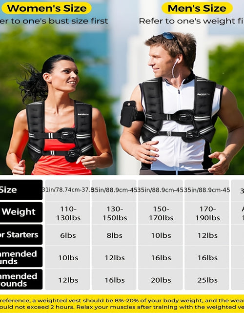 Load image into Gallery viewer, Weighted Vest  6lb/25lb/30lb/46lb with Reflective Stripe &amp; Adjustable Detachable Pouch - Unisex Workout Vest for Strength Training, Running, Walking, Jogging - Deeper Back Mesh Pocket, Ideal for Men &amp; Women
