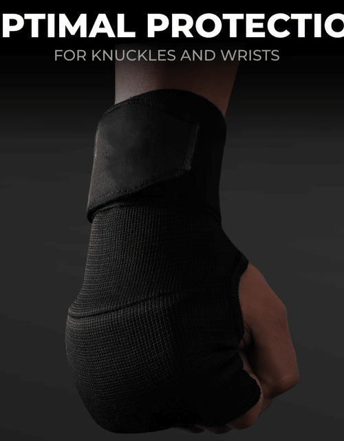 Load image into Gallery viewer, Martial Arts Training Gloves, Heavy-Duty Hook &amp; Loop Closure No-Pad Combat Gloves, Reinforced Fist for Karate Taekwondo Boxing Sanda, Multi-Color Options Black/Red/Blue, Fitness Fighting Gloves
