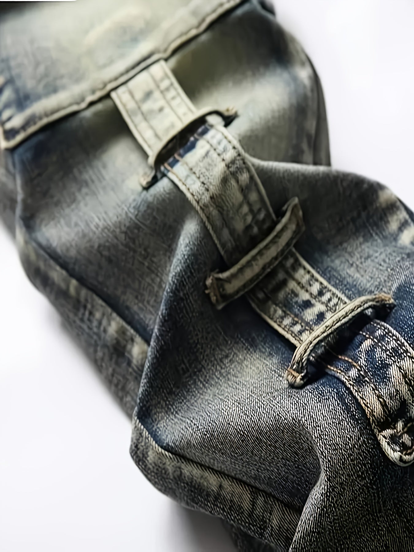 Men Jeans - Mid-Waist Elastic Slim Straight Leg, Heavy-Duty Workwear Pants with Zipper Closure, Stretch Denim Trousers for Streetwear, Casual