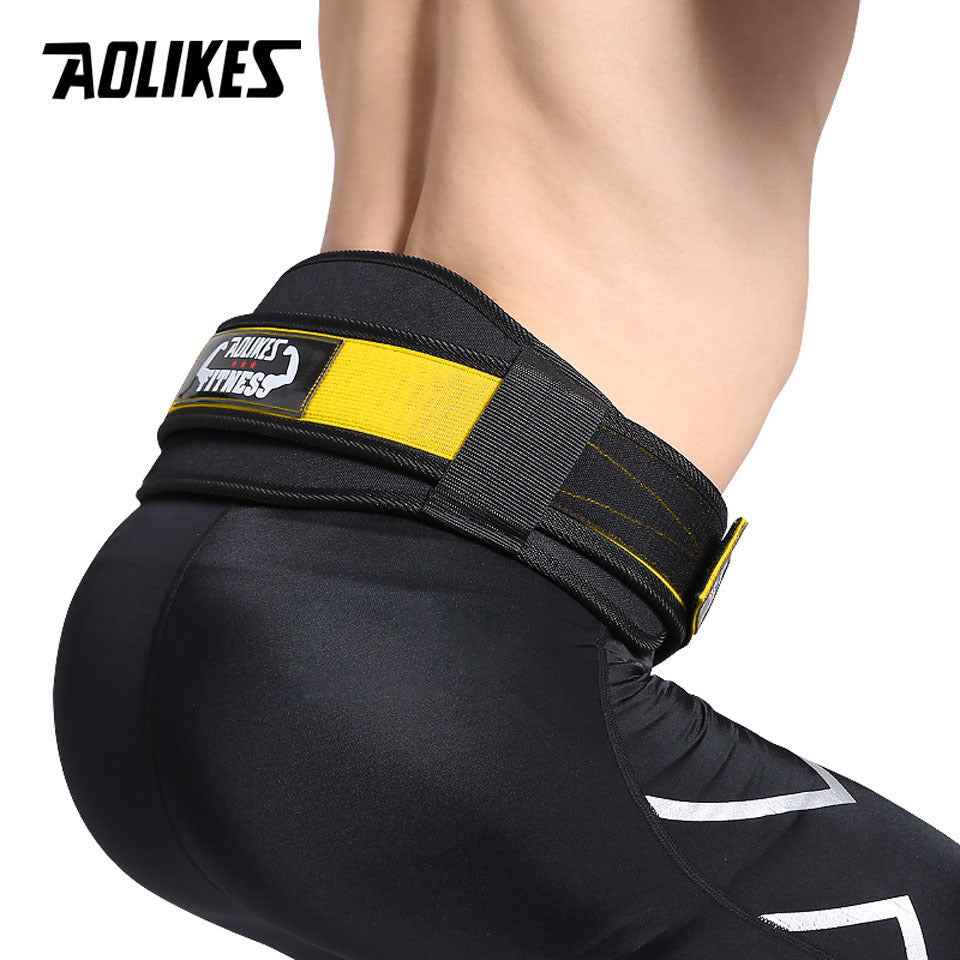 [Heavy Duty Weightlifting Belt]  Adjustable Weightlifting Belt for Men & Women - Pull-On Closure, Breathable Mesh, Ergonomic Design for Squats, Deadlifts, Gym Training - Black/Red/Yellow, Core Support, Sleek Sporty Look