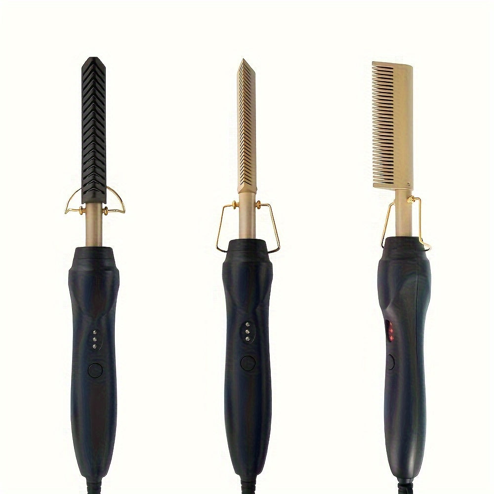 High-Temperature Electric Hair Straightener Comb - Versatile for Dry or Wet Hair, Ideal for Stylists & Home Use, 110V/220V
