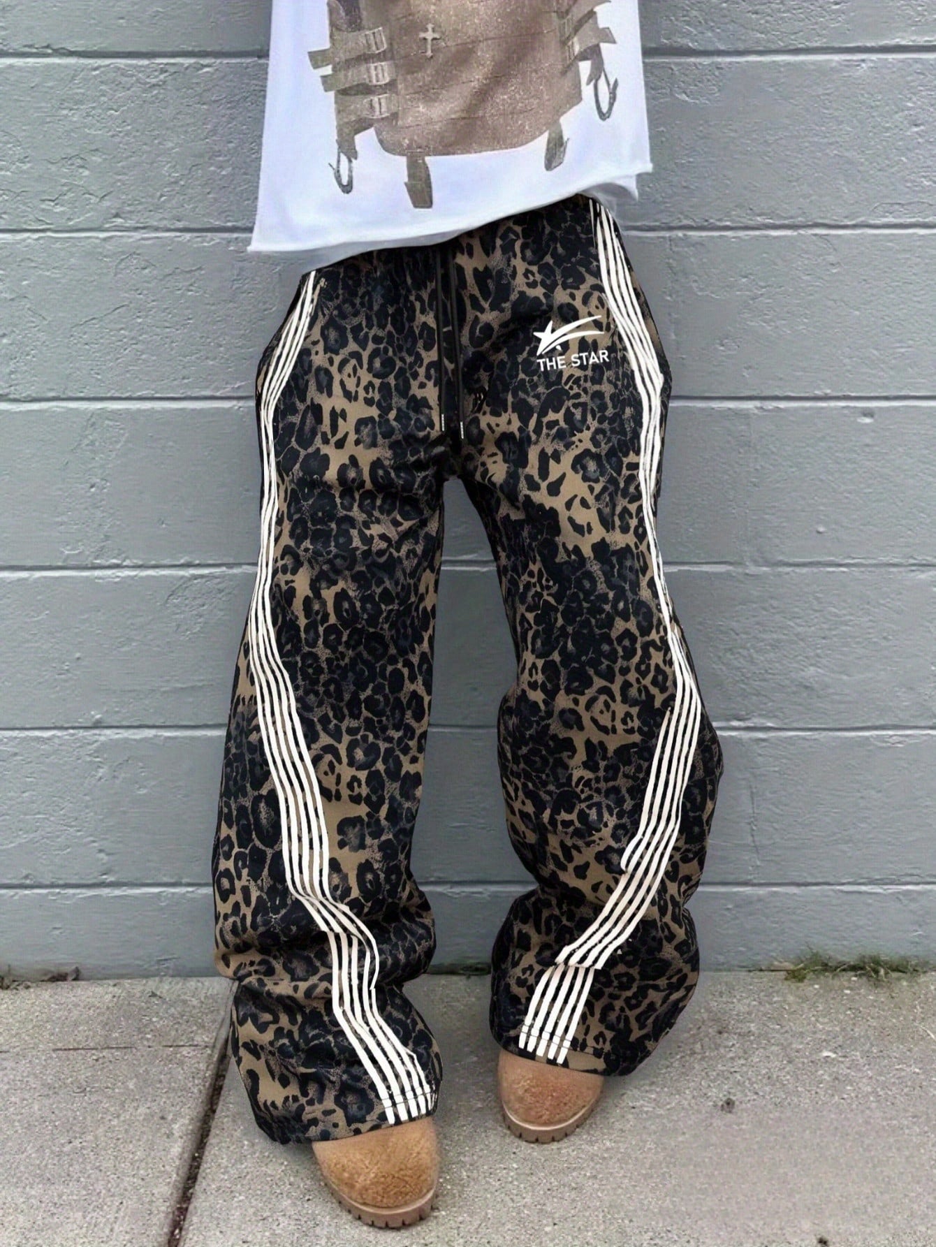[Leopard Print, Sweatpants] Bold Graphic, Leopard Print Sweatpants - Men Jungle Joggers with Drawstring Waist, All-Season Casual Pants for Everyday & Formal Outfits - Streetwear Essentials