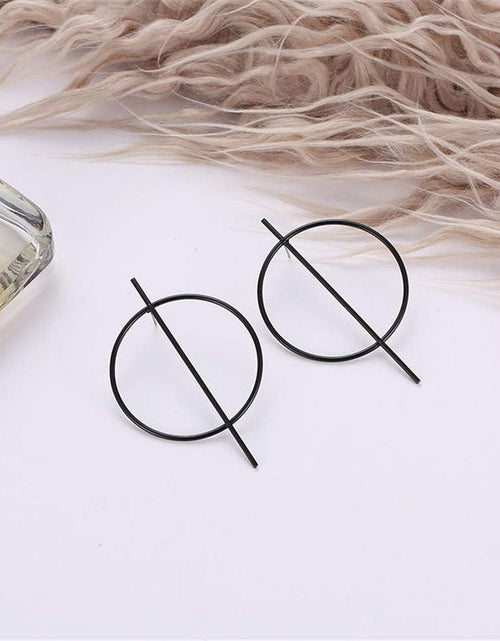 Load image into Gallery viewer, Geometric Double Circle Hoop Dangle Earrings Simple 8 Infinity Knot Bar Tassel Drop Earrings for Women Jewelry
