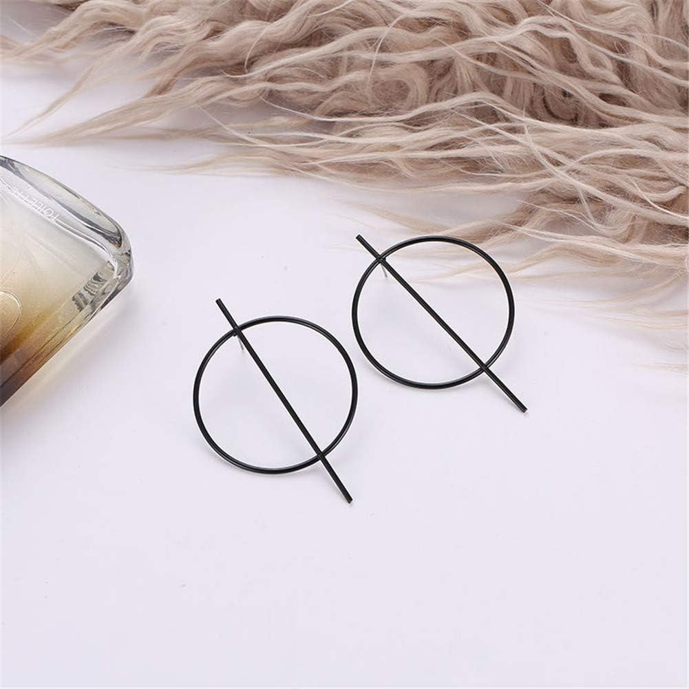 Geometric Double Circle Hoop Dangle Earrings Simple 8 Infinity Knot Bar Tassel Drop Earrings for Women Jewelry