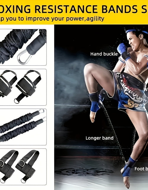 Load image into Gallery viewer, [150 Lb Resistance Belt Kit] 150 Lb Heavy Punch Resistance Belt Kit | 12pcs Resistance Ring, Full Body Workout, Improve Power/Speed/Agility | Boxing, Taekwondo, Indoor Fitness, Leg Training Equipment
