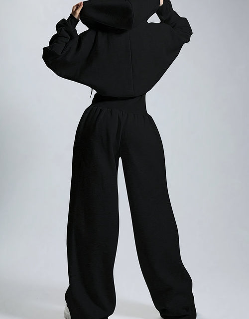 Load image into Gallery viewer, Women&#39;s Casual Solid Color Hooded Zipper Jumpsuit - Long Sleeve Elastic Waist Pantsuit, Machine Washable Spring &amp; Autumn Outfit for Casual Attire, Comfortable Leisurewear, Durable Leisurewear
