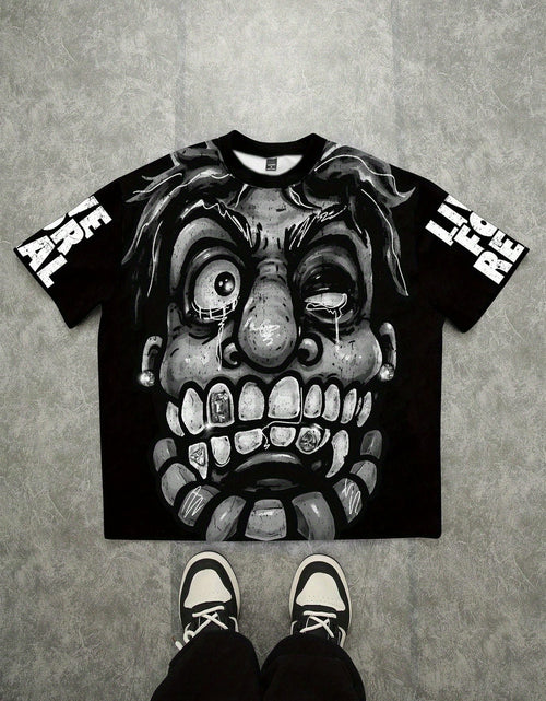 Load image into Gallery viewer, [Funny Face Graphic Tee] Funny Face Print Graphic T-Shirt | Men's Loose Streetwear Tee Shirts
