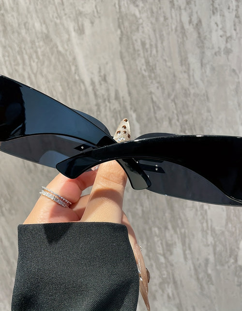 Load image into Gallery viewer, A Pair of New Style Cyberpunk Futuristic Technology Glasses with a SEX Metal Letter Black Frame, Frameless Windproof Glasses for Both Men And Women.
