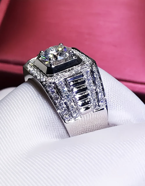Load image into Gallery viewer, Luxury Men&#39;s Stainless Steel Ring Set with Shiny White Synthetic  Zirconia
