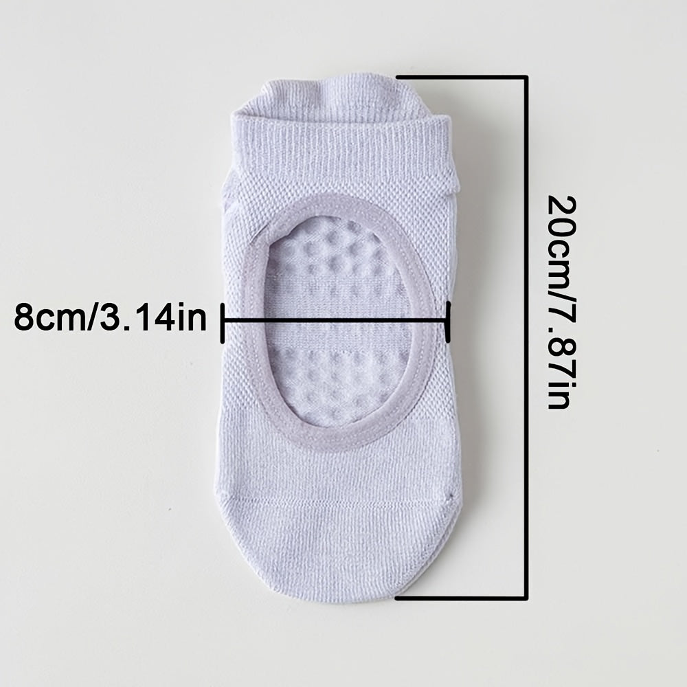 [2 Pairs Grippy Pilates Socks] 2 Pairs Non-Slip Grippy Pilates Socks for Women | Open Top Yoga Socks, Breathable Athletic Socks for Workout, Barre, Dance - Barre Accessory