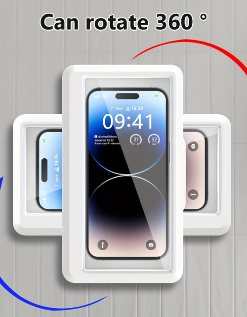 Load image into Gallery viewer, Shower Phone Holder, 360°Rotation Shower Phone Case, Bathroom Wall Mounted Phone Holder, Anti-Fog High Sensitivity Universal Cover Mount Stand, Compatible with 6.8 Inch Cell Phones, Best ForBathroom Tub Kitchen
