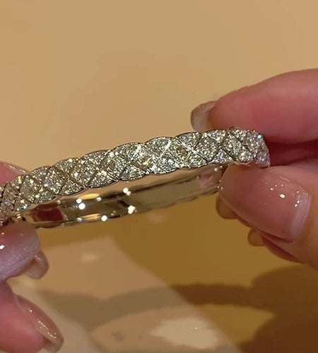 Ladies Intricate Wave Design Moissanite All-inset Moissanite Bracelet, The Perfect Gift