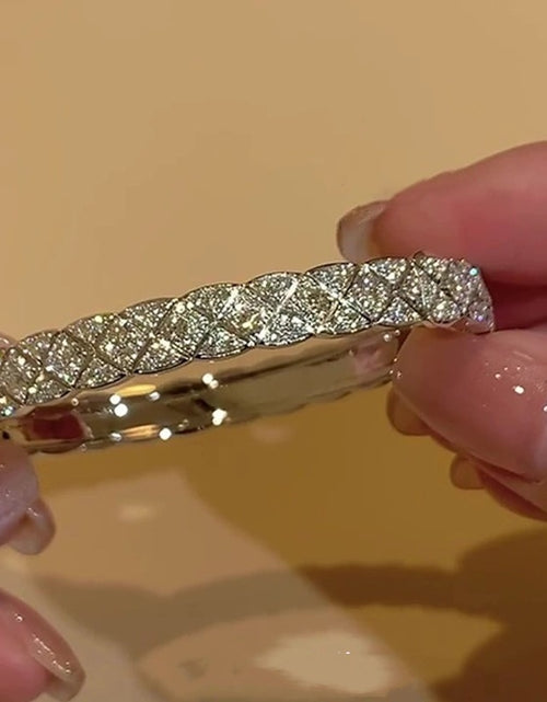 Load image into Gallery viewer, Ladies Intricate Wave Design Moissanite All-inset Moissanite Bracelet, The Perfect Gift
